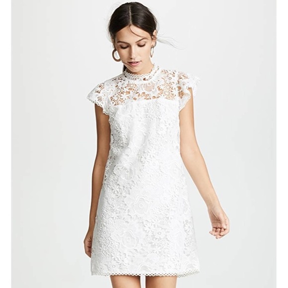 cupcakes & cashmere Dresses & Skirts - CUPCAKES & CASHMERE White Floral Lace Dress XXL